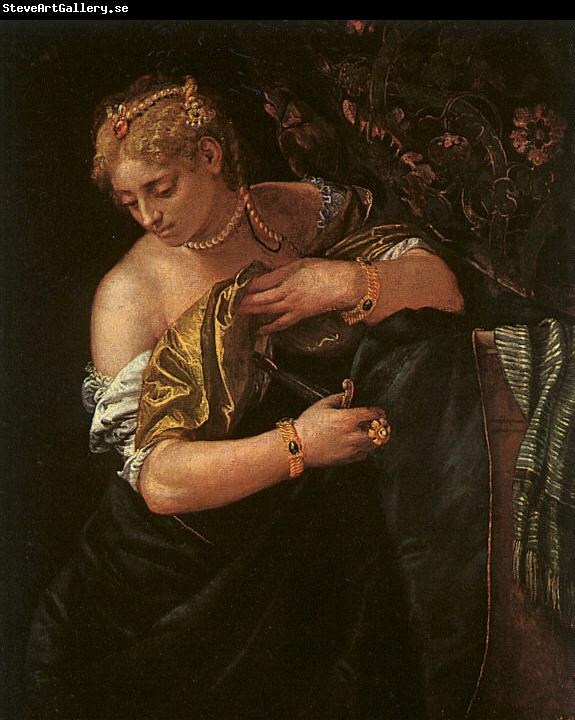  Paolo  Veronese Lucretia Stabbing Herself